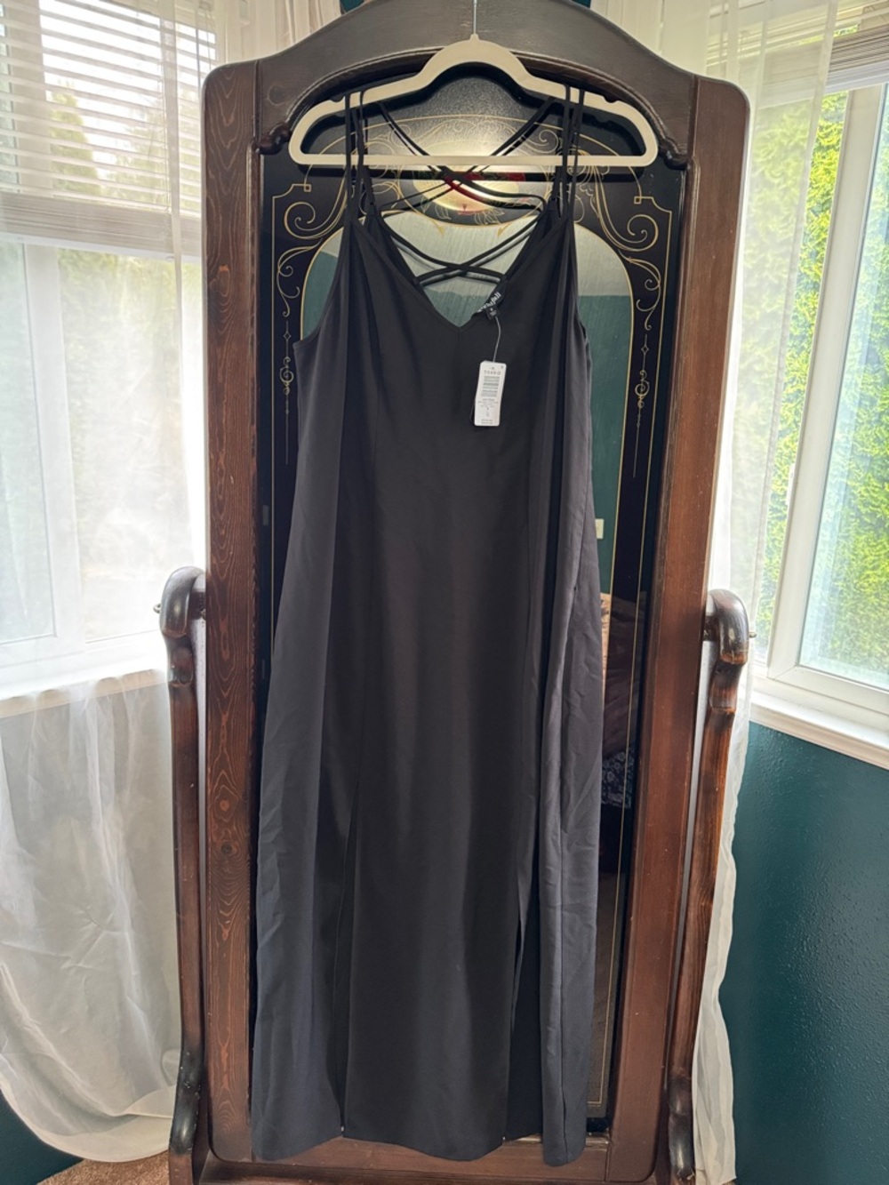 torrid Black Maxi Slip Dress with Strappy Back